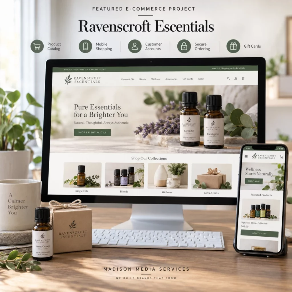 Ravenscroft Escentials online store development project