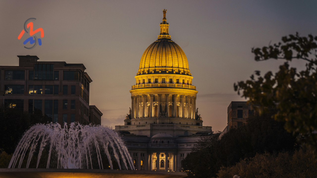 View of the Madison, WI Capital with MMS logo in top left.